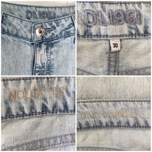 DL1961 Nolita Jeans Women Blue Denim Distressed Size 30 Boyfriend Slouchy Slim - Picture 11 of 16